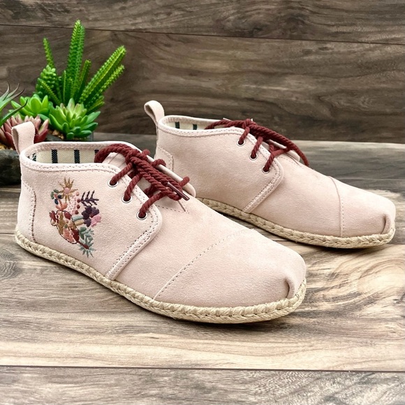 NIB Toms Bota Floral Embroidery Rope Sole Bootie - Picture 6 of 13